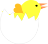 Yellow Chick In Cracked Eggshell Clip Art